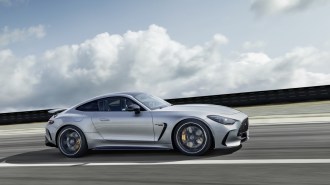 The 2025 Mercedes-AMG GT Coupe seen in profile