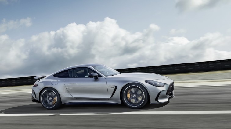 The 2025 Mercedes-AMG GT Coupe seen in profile