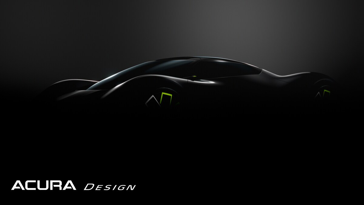 The Acura Electric Vision design study seen from a front quarter angle