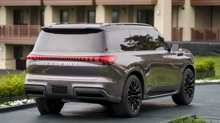 The Infiniti QX Monograph concept seen from a rear quarter angle