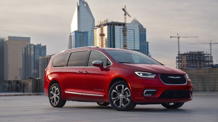 The 2024 Chrysler Pacifica seen from a front quarter angle