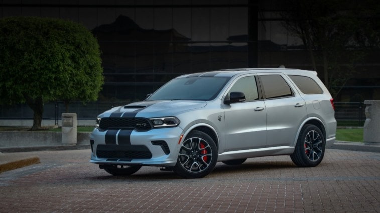 The 2024 Dodge Durango Hellcat seen from a front quarter angle