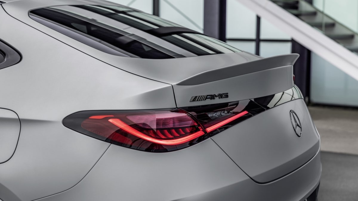 The rear spoiler of the 2024 Mercedes-AMG GLC coupe