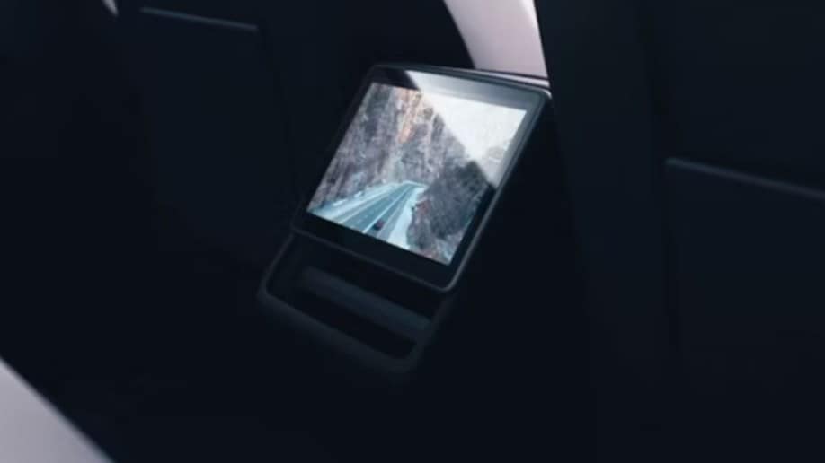 The rear screen now found in the 2024 Tesla Model 3