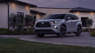 The 2024 Toyota Highlander Hybrid Nightshade Edition seen from a front quarter angle