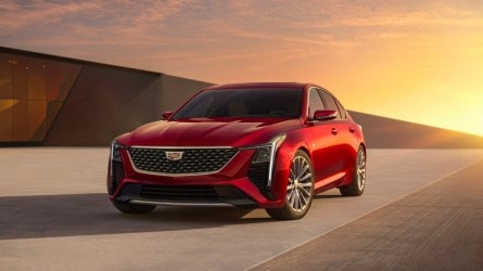 The 2025 Cadillac CT5 seen from a front quarter angle