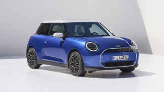 The 2025 Mini Cooper seen from a front quarter angle