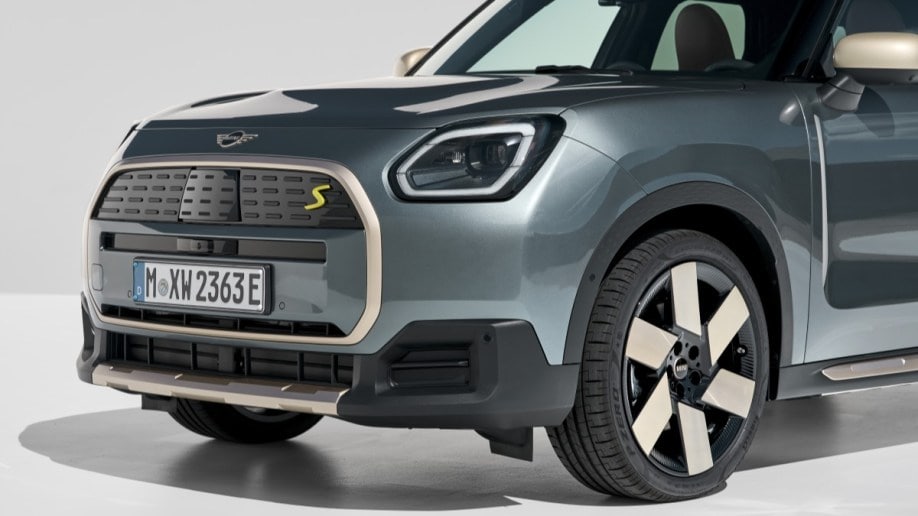 A detail of the front fascia of the 2025 Mini Countryman