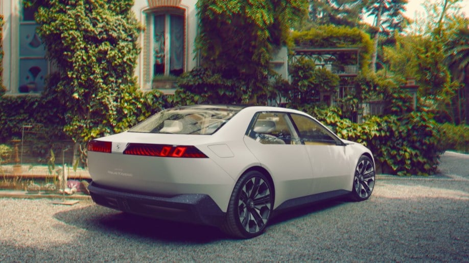 The BMW Vision Neue Klasse concept seen from a rear quarter angle