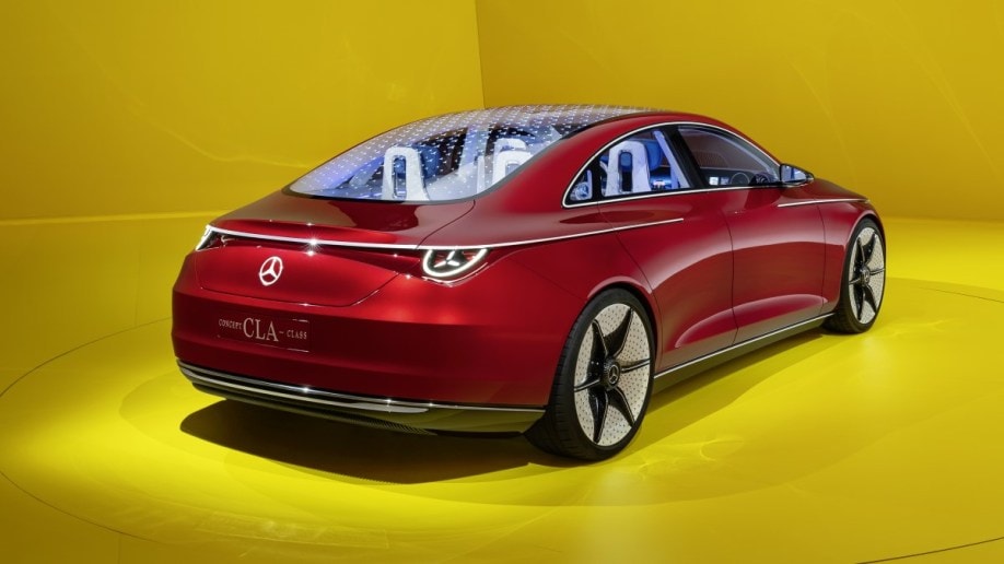 The Mercedes-Benz Concept CLA-Class seen from a rear quarter angle