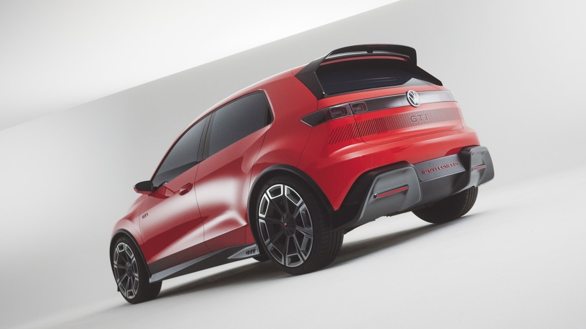 The Volkswagen ID. GTI Concept seen from a rear angle