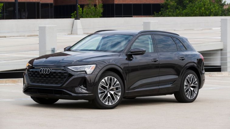 2024 Audi Q8 e-tron front profile view.