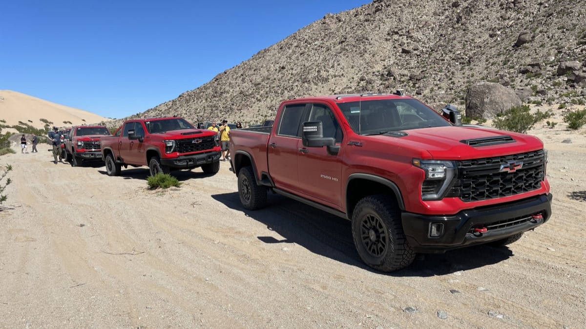 A group of 2024 Chevrolet Silverado ZR Bisons ready for an off-road challenge