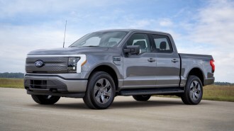The 2024 Ford F-150 Lightning Flash seen from a front quarter angle