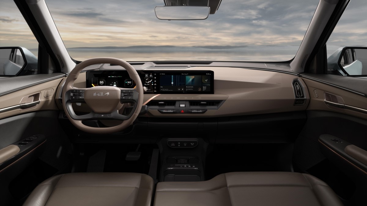 The interior of the Kia EV3 Concept