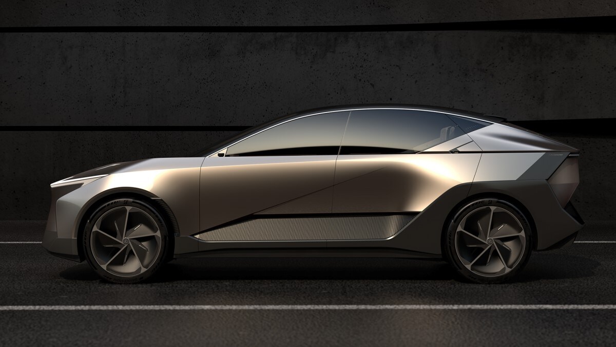 The Lexus LF-ZC Concept seen in profile