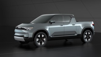 The Toyota EPU electric truck concept seen from a front quarter angle