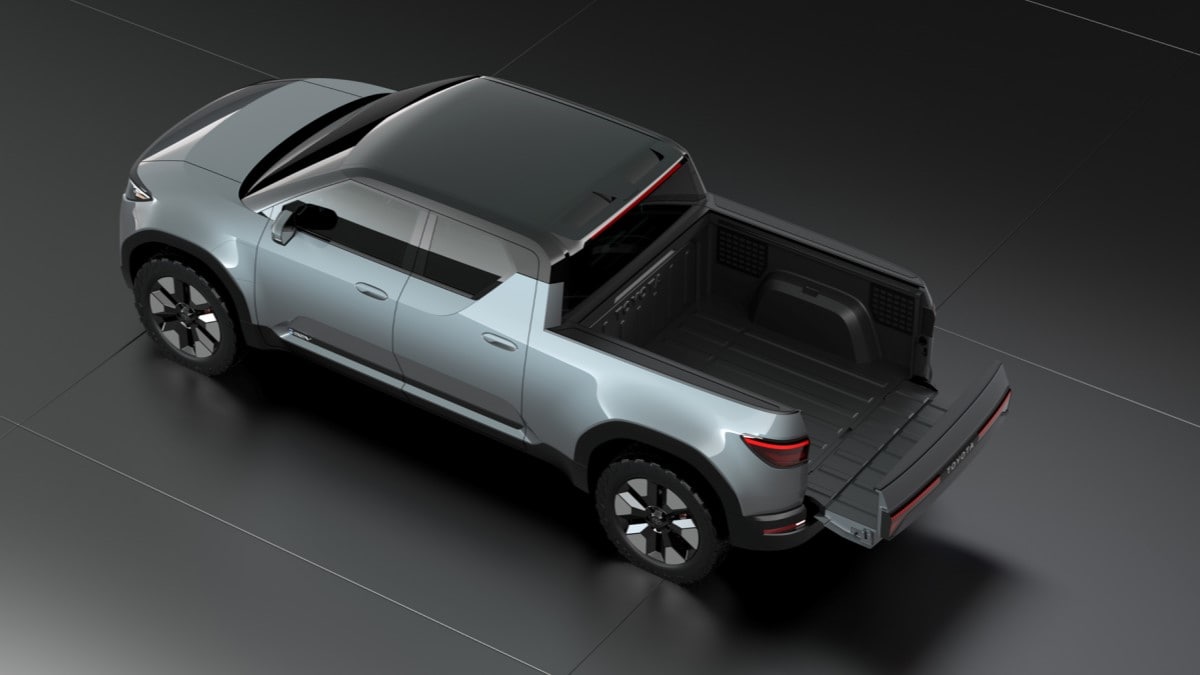 The Toyota EPU electric truck concept with its bed extender shown
