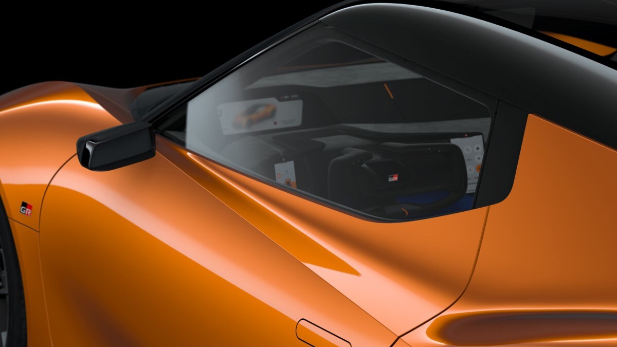 A teaser rendering of the Toyota FT-Se concept, looking into the cockpit from a rear quarter angle
