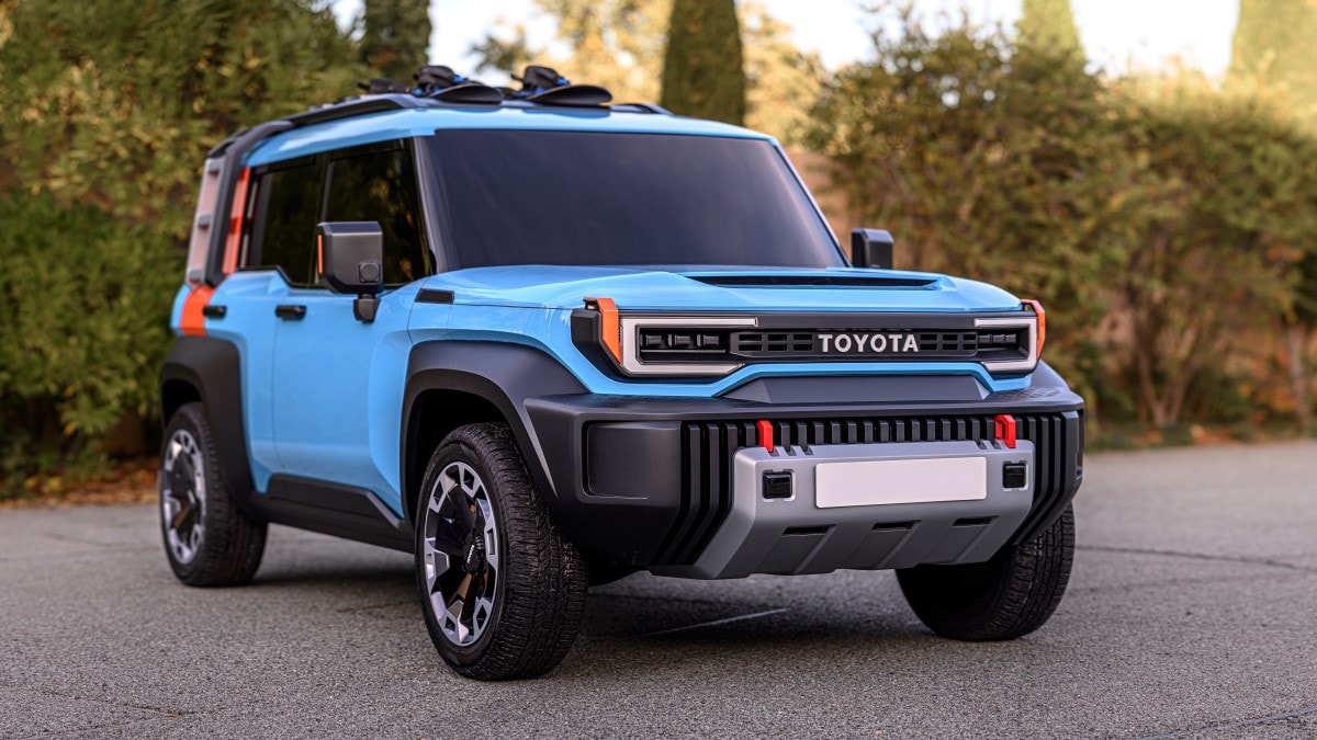 The Toyota Compact Cruiser EV Concept seen from a front quarter angle