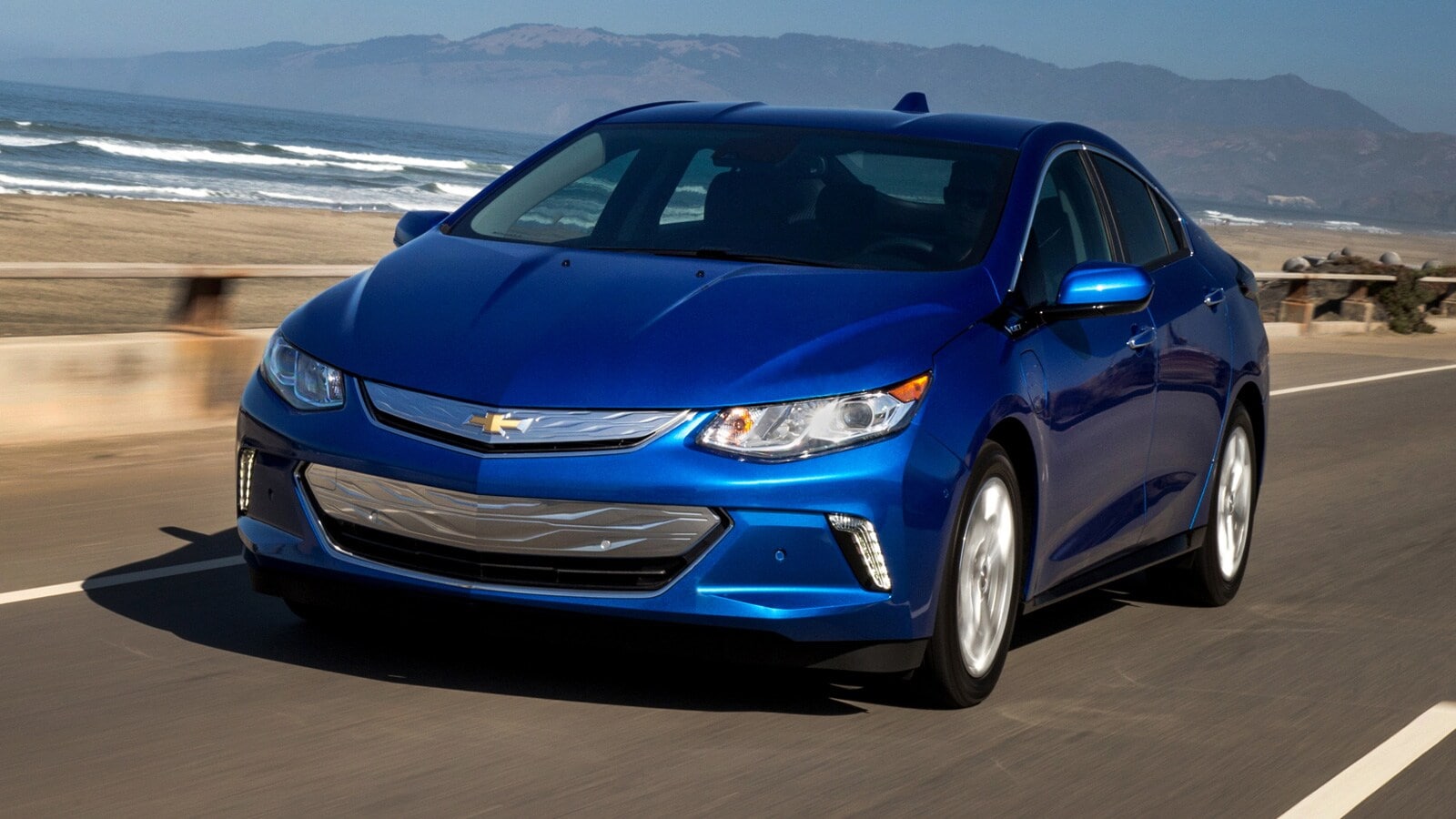The 2017 Chevrolet Bolt seen from a front quarter angle