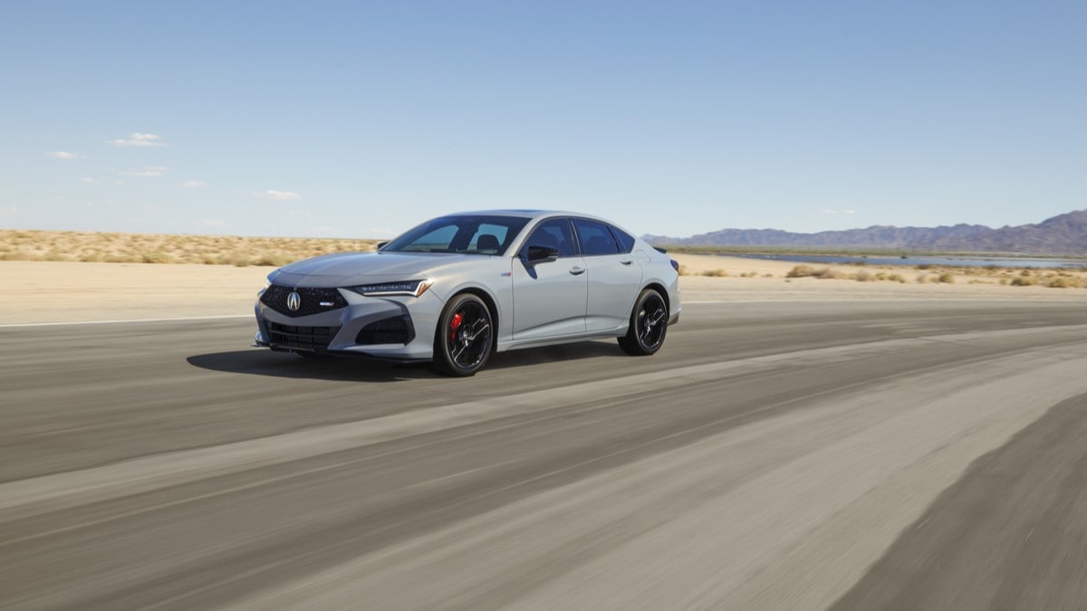 The 2024 Acura TLX seen from a front quarter angle