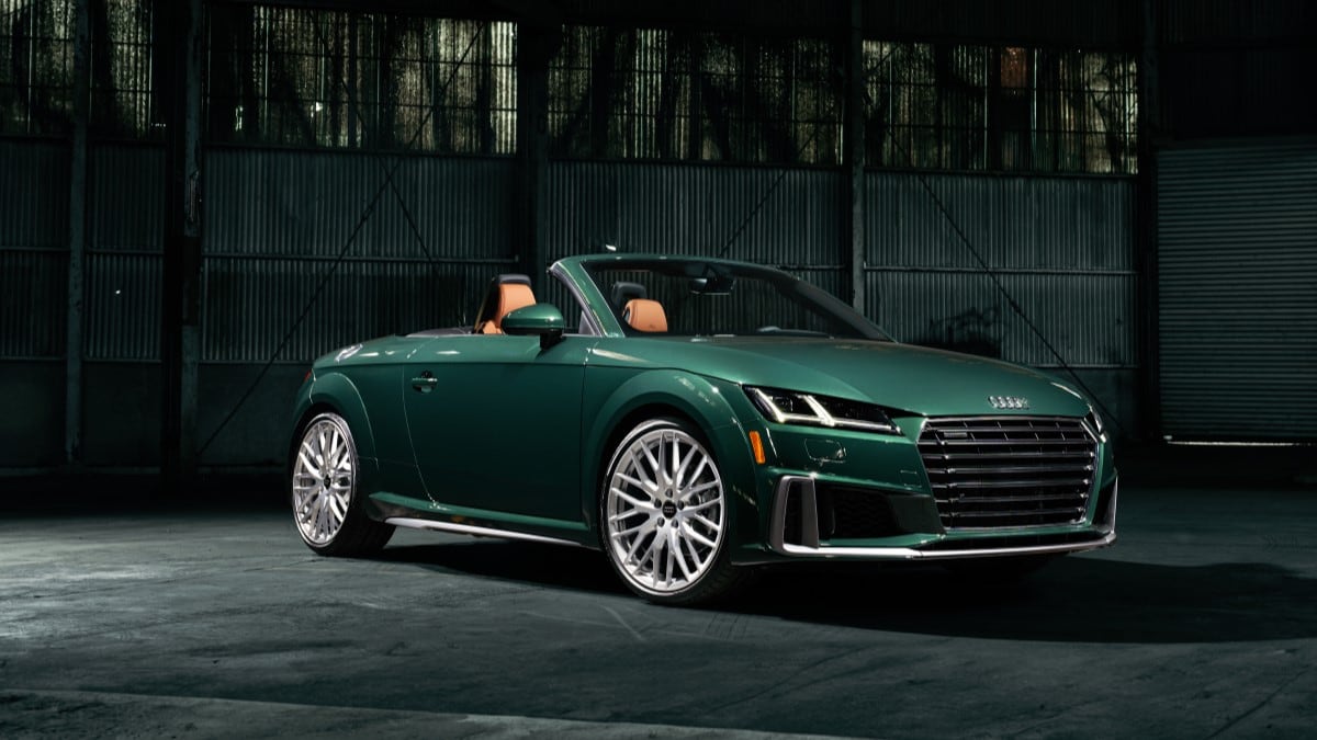 The 2023 Audi TT Final Edition seen from a front quarter angle