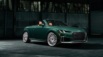 The 2023 Audi TT Final Edition seen from a front quarter angle