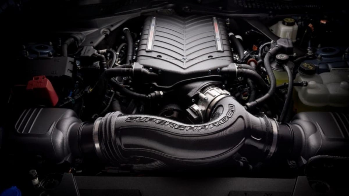 The Ford Performance Parts supercharger kit for the 2024 Ford Mustang