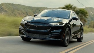 2024 Ford Mustang Mach-e in black.