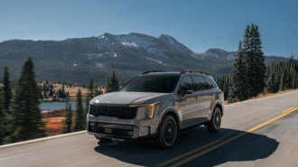The 2024 Kia Sorento seen from a front quarter angle