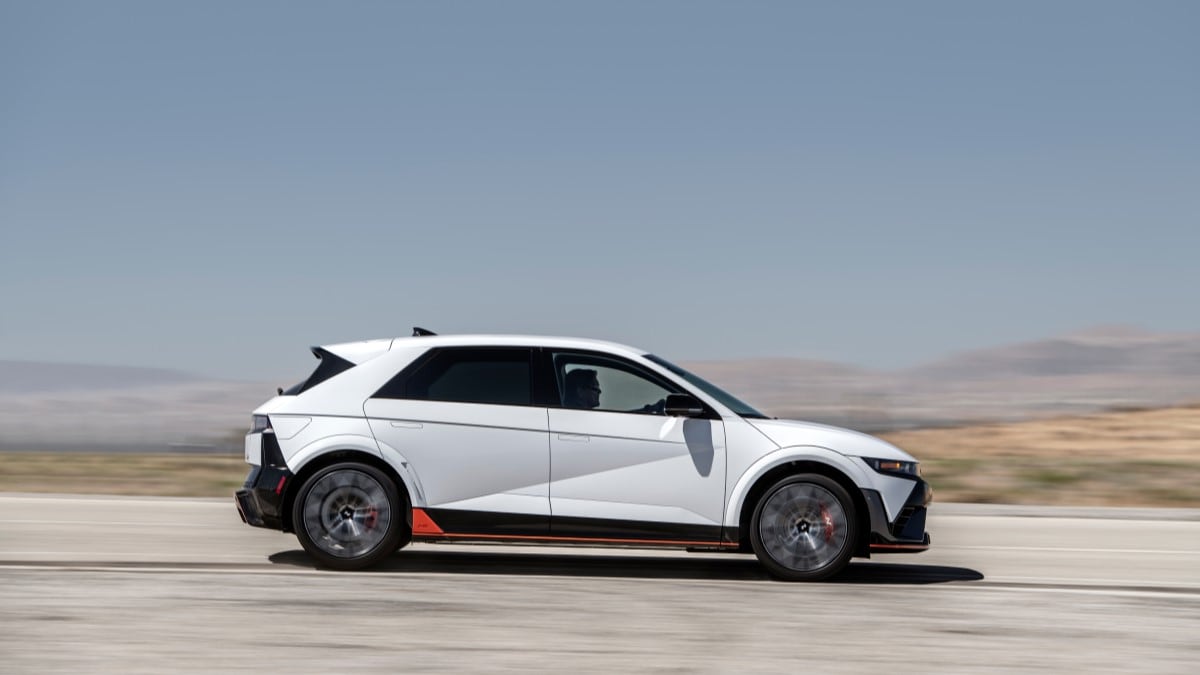 The 2025 Hyundai Ioniq 5 N seen in profile