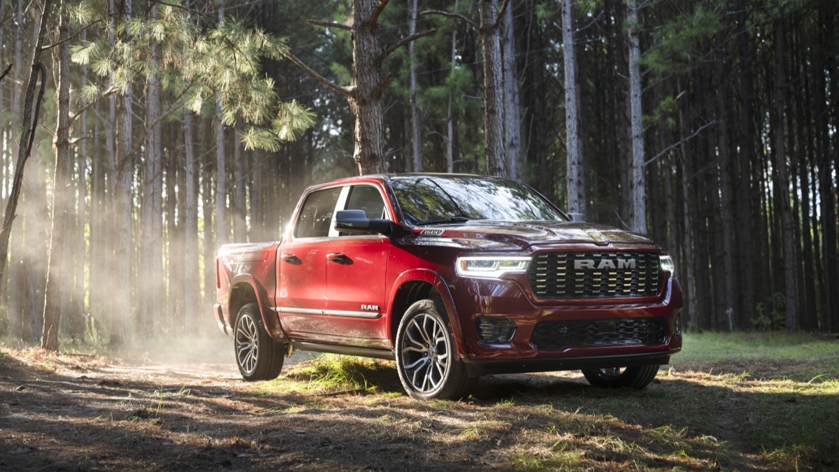The 2025 Ram 1500 Tungsten seen from a front quarter angle