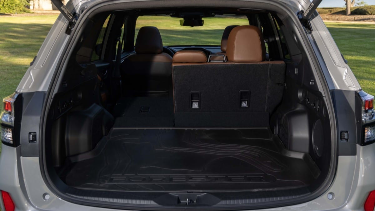 The cargo area of the 2025 Subaru Forester