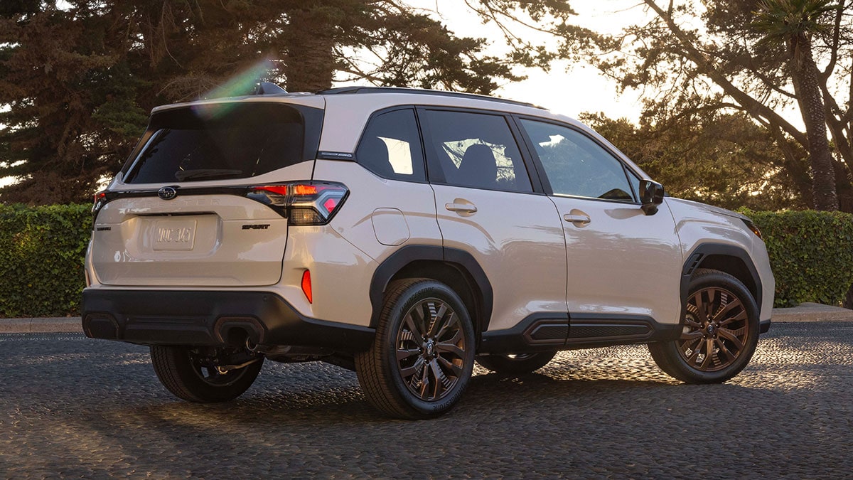 2025 Subaru Forester Sport in white.