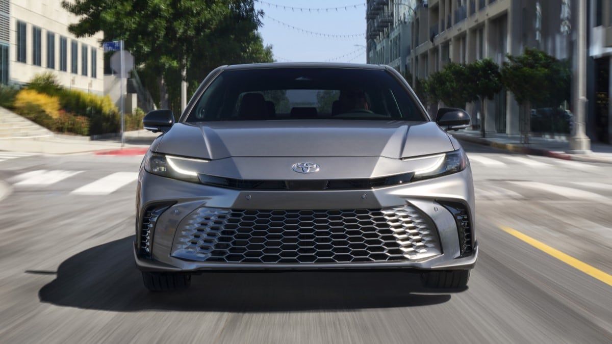 The 2025 Toyota Camry seen from head on