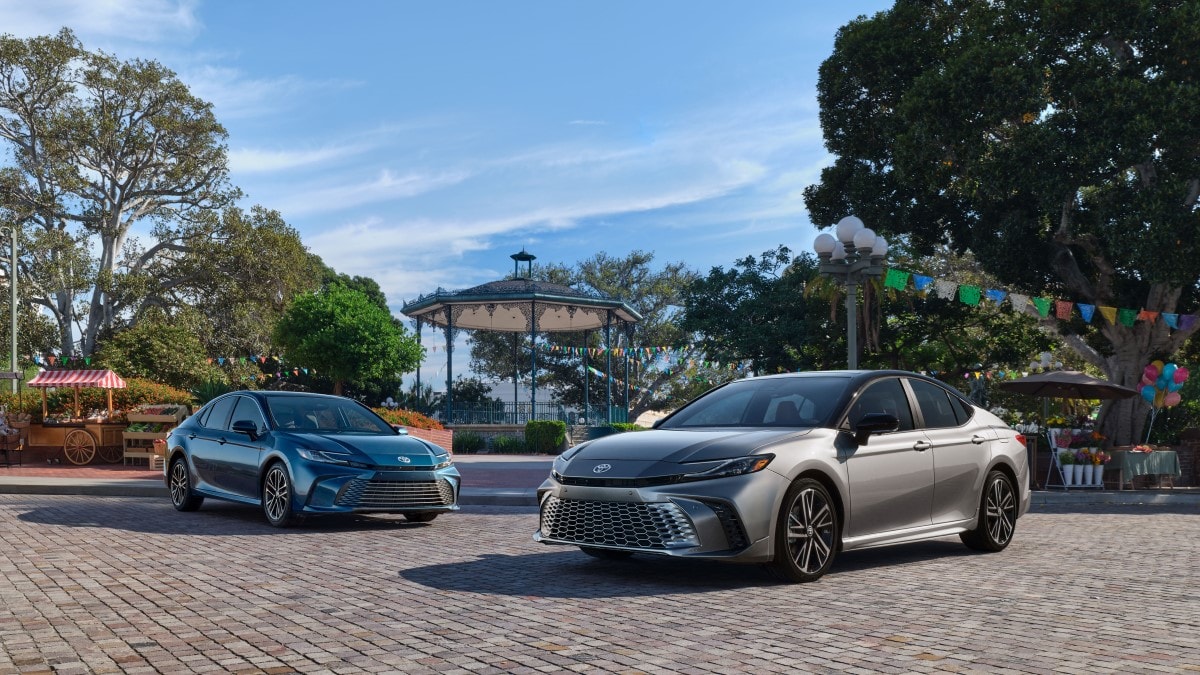 A pair of 2025 Toyota Camrys.