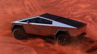 The Tesla Cybertruck seen from overhead