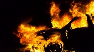 A car fire