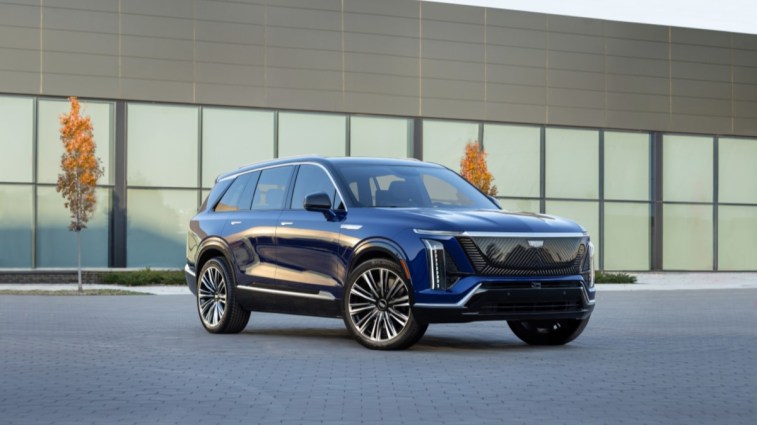 The 2026 Cadillac Vistiq seen from a front quarter angle
