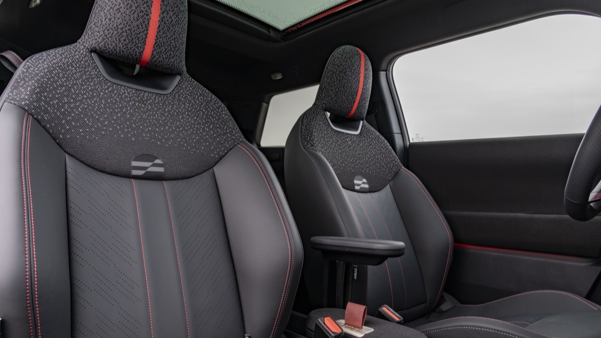The interior of the 2025 Mini Cooper SE John Cooper Works