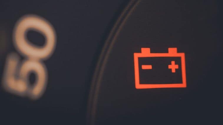 Battery warning icon.