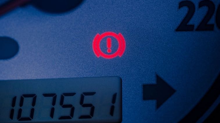 Brake warning light.