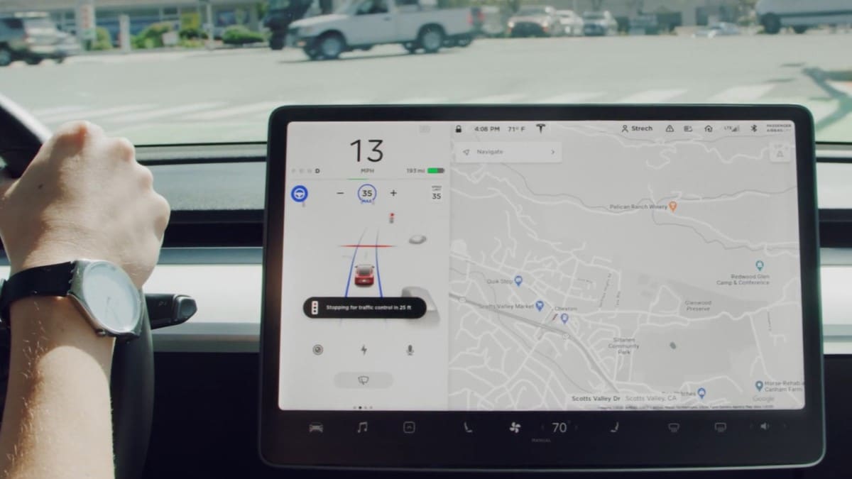 A Tesla driver uses Autopilot