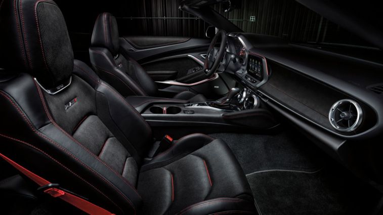 2024 Chevrolet Camaro ZL1 front cabin with ambient lighting.