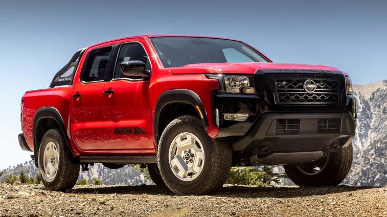 2024 Nissan Frontier in red.