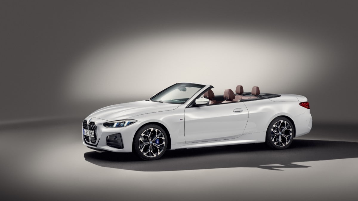 The 2025 BMW 4 Series Convertible seen in profile