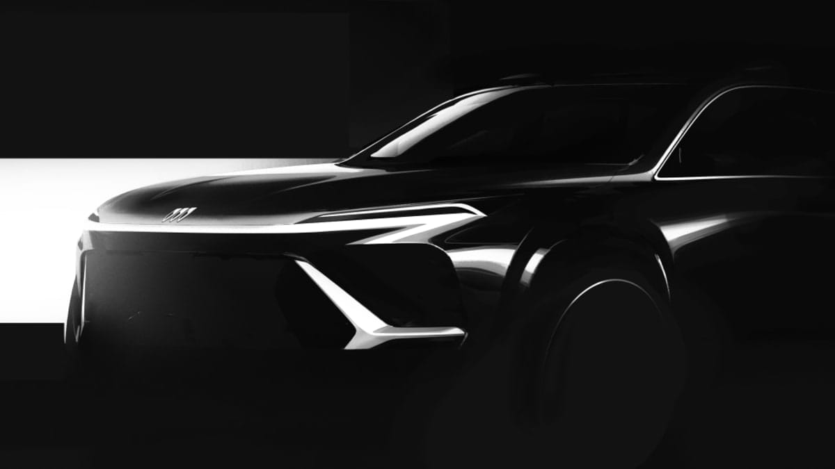 A teaser sketch showing the 2025 Buick Enclave