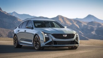 The 2025 Cadillac CT5-V Blackwing seen from a front quarter angle