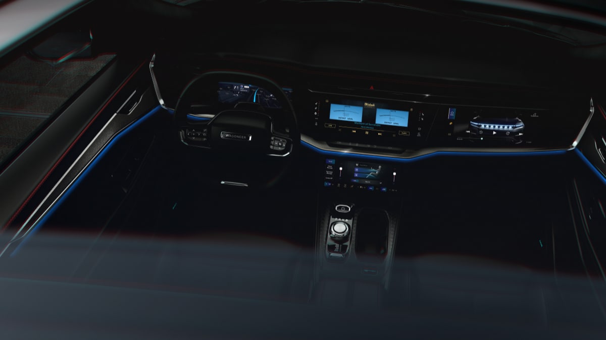 The interior of the 2025 Jeep Wagoneer S seem from above